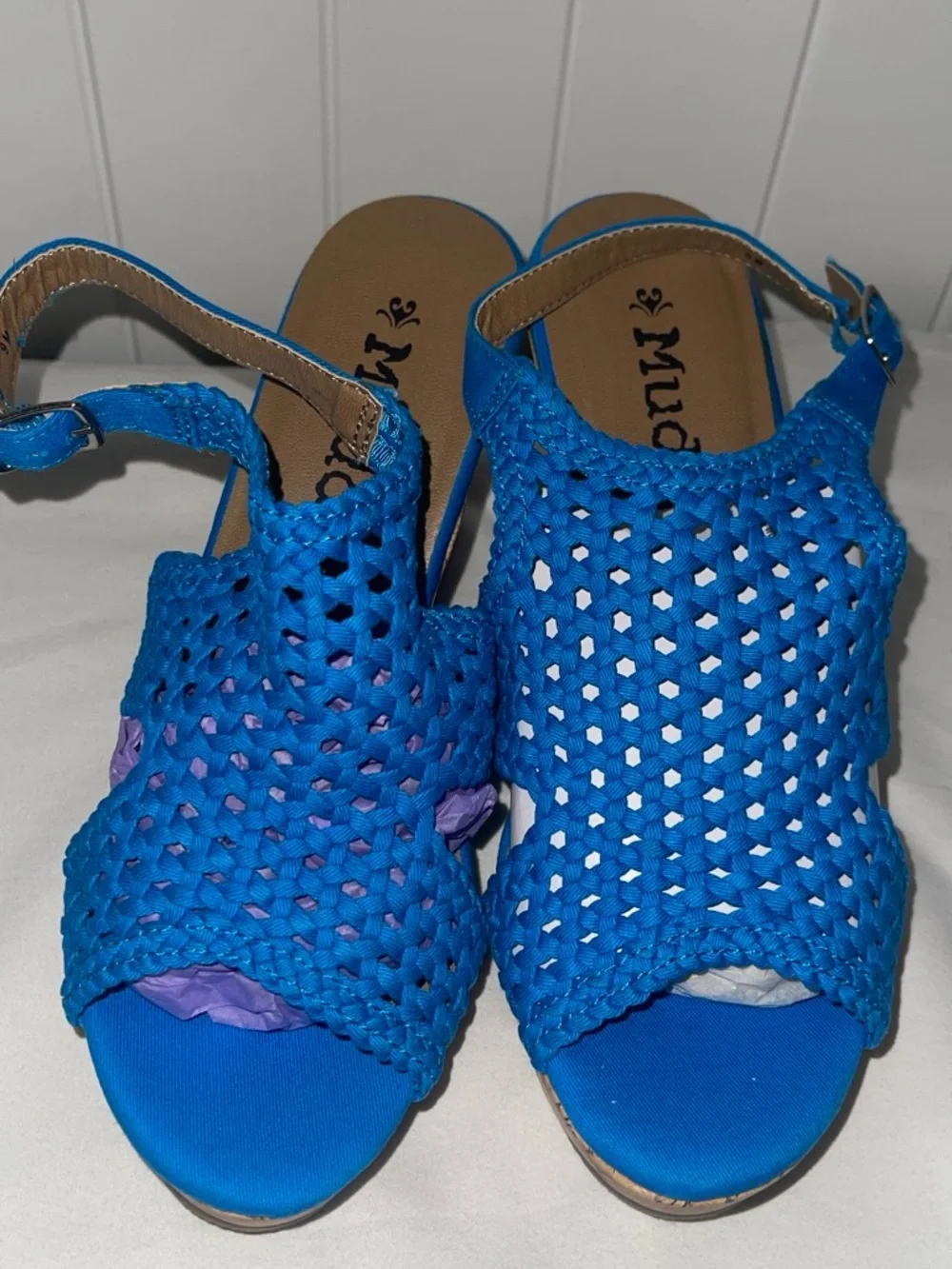 Mudd Electric Blue Woven Slingback Wedge